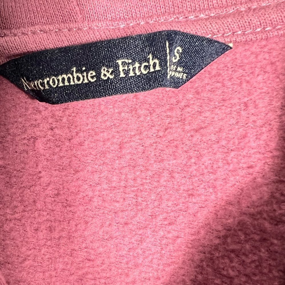 Abercrombie & Fitch cropped zip hoodie mauve Oversized Size Small - Picture 4 of 13